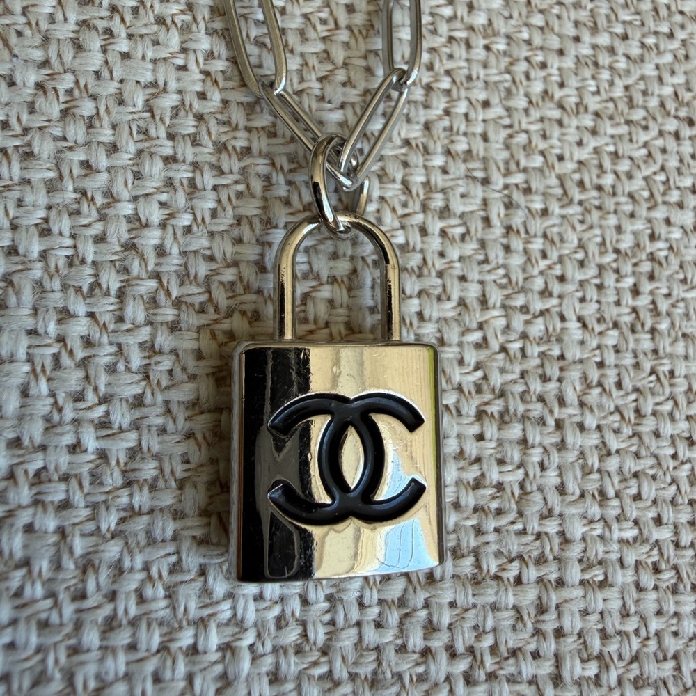Elegant Black and Silver Padlock charm